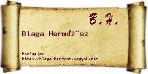 Blaga Hermész névjegykártya
